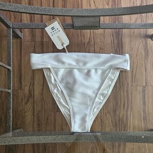 Billa Bong White Ribbed Bikini Bottom